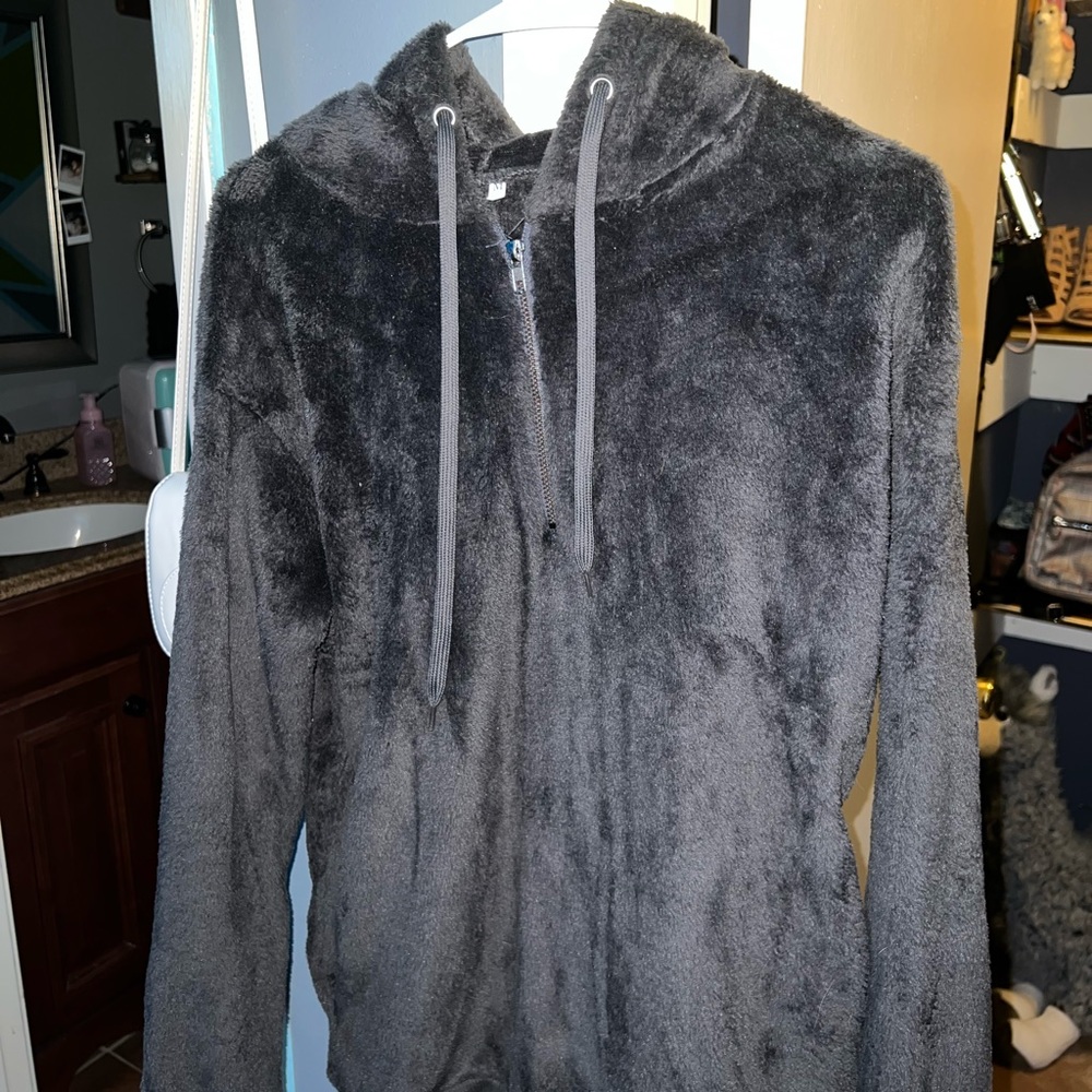 Grey fuzzy hoodie